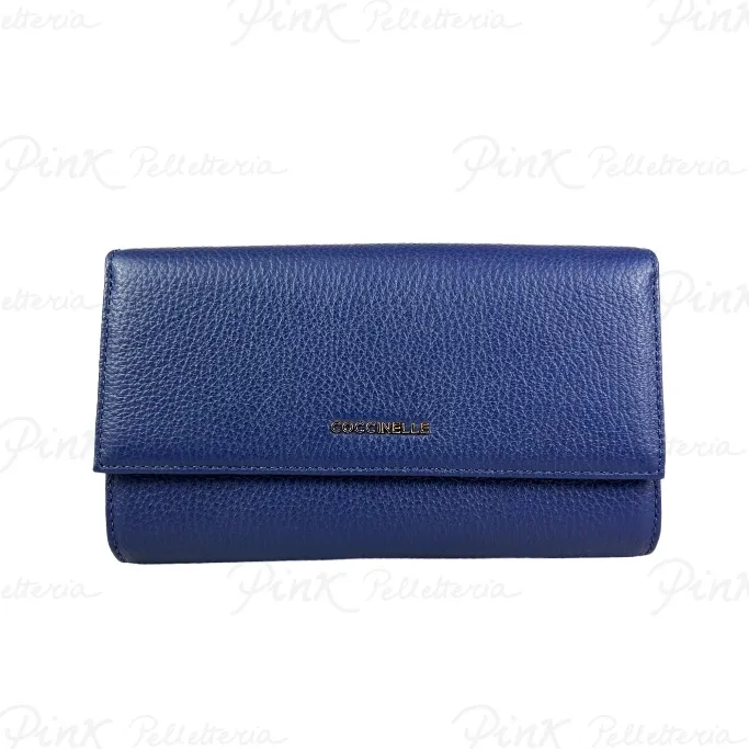 -COCCINELLE Metallic Soft Portafoglio E2MW5118501 B50 Royal Blue
