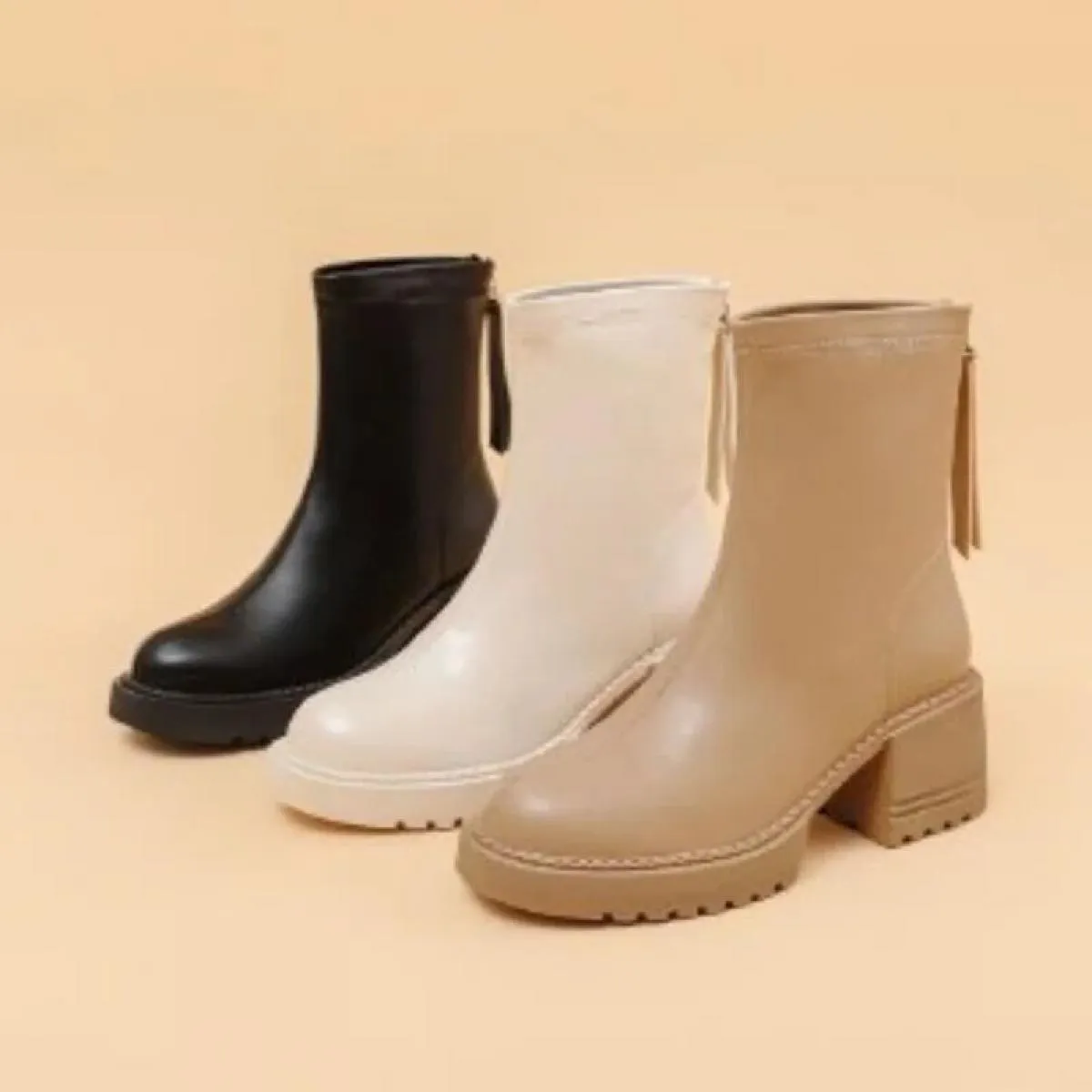 2022 nuovi stivali Chelsea autunno inverno piattaforma da donna stivaletti neri Beige per donna scarpe con zeppa concisa frange