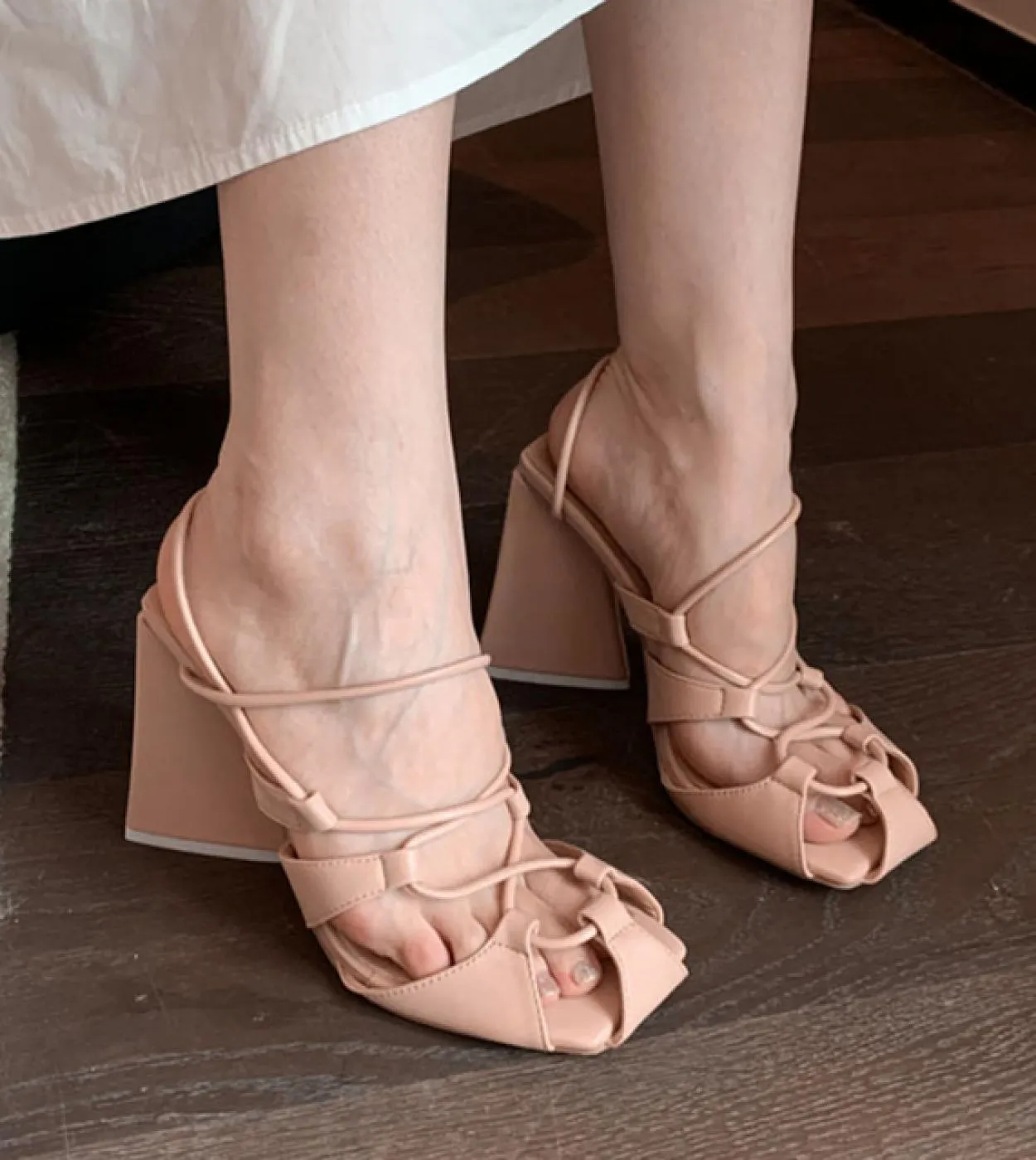 2023 Nuove Donne di Estate 108 cm Tacchi Alti Rosa Sandali Rossi Slingback In Pelle Gladiatori Sandali Lady Prom Discoteca Scar
