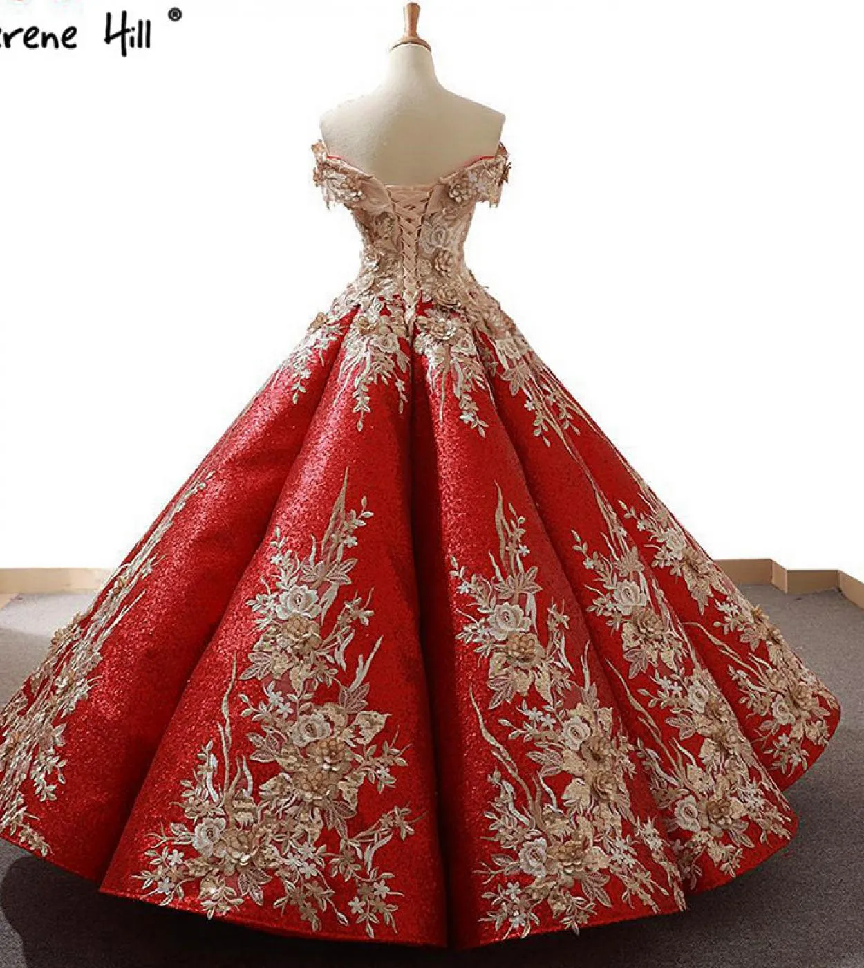 Abiti da sposa fatti a mano con paillettes rossi di fascia alta Abiti da sposa di lusso senza maniche Abiti da sposa di lusso Re