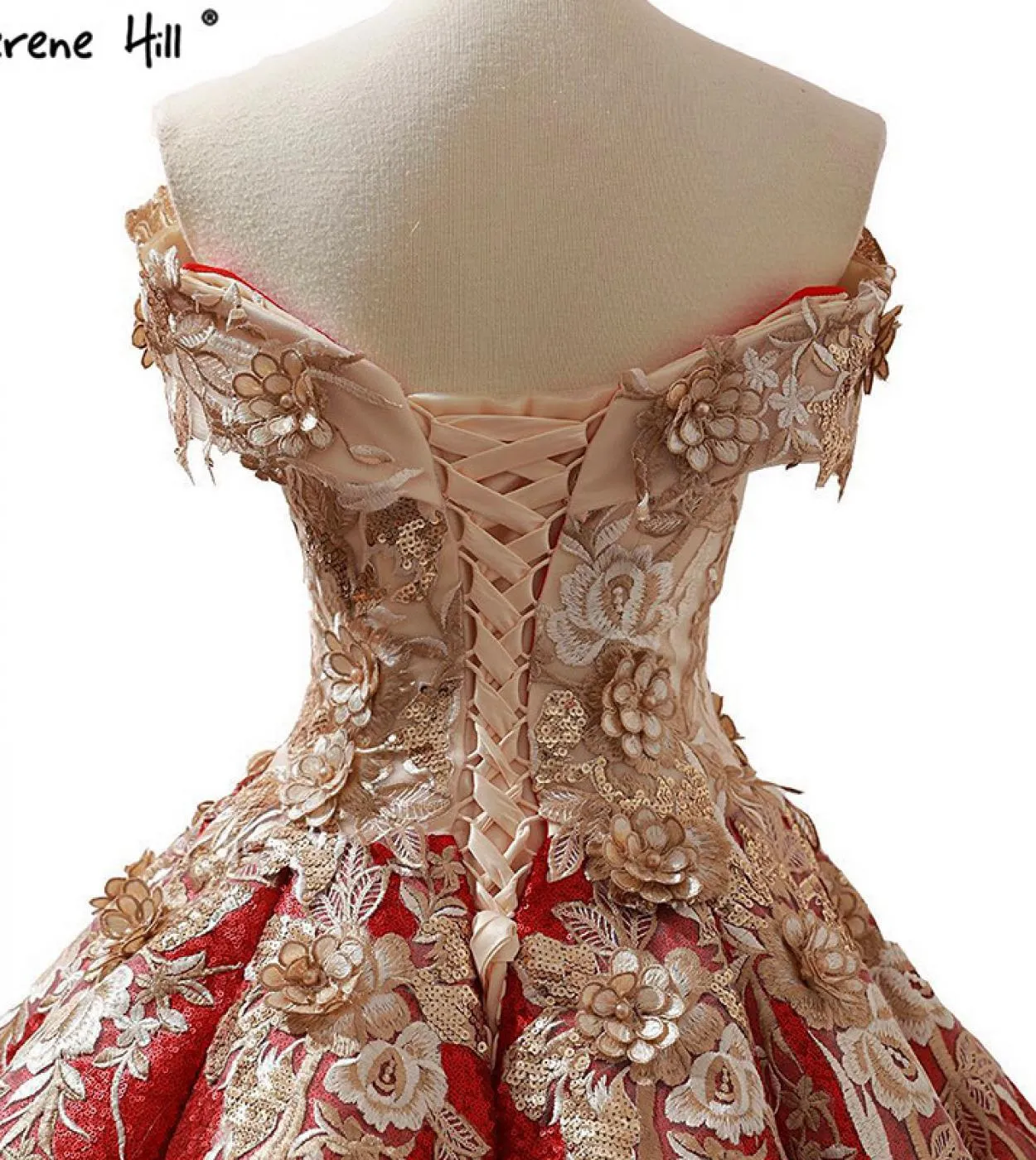 Abiti da sposa fatti a mano con paillettes rossi di fascia alta Abiti da sposa di lusso senza maniche Abiti da sposa di lusso Re