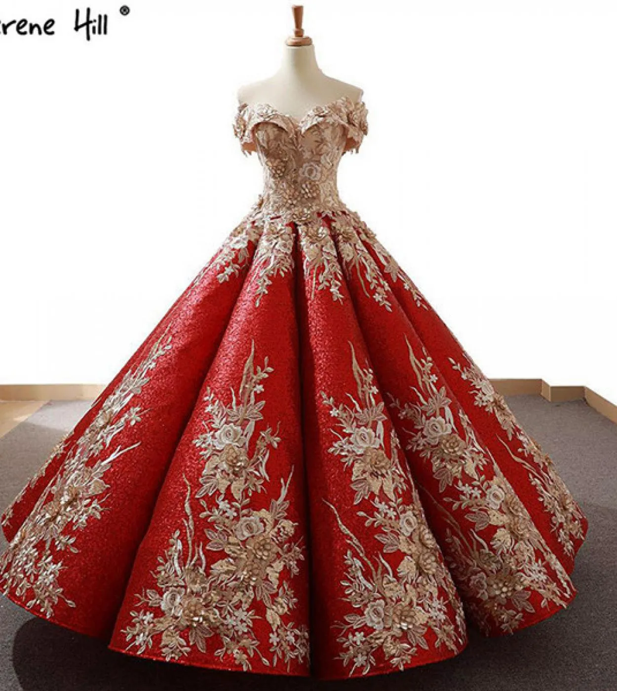 Abiti da sposa fatti a mano con paillettes rossi di fascia alta Abiti da sposa di lusso senza maniche Abiti da sposa di lusso Re