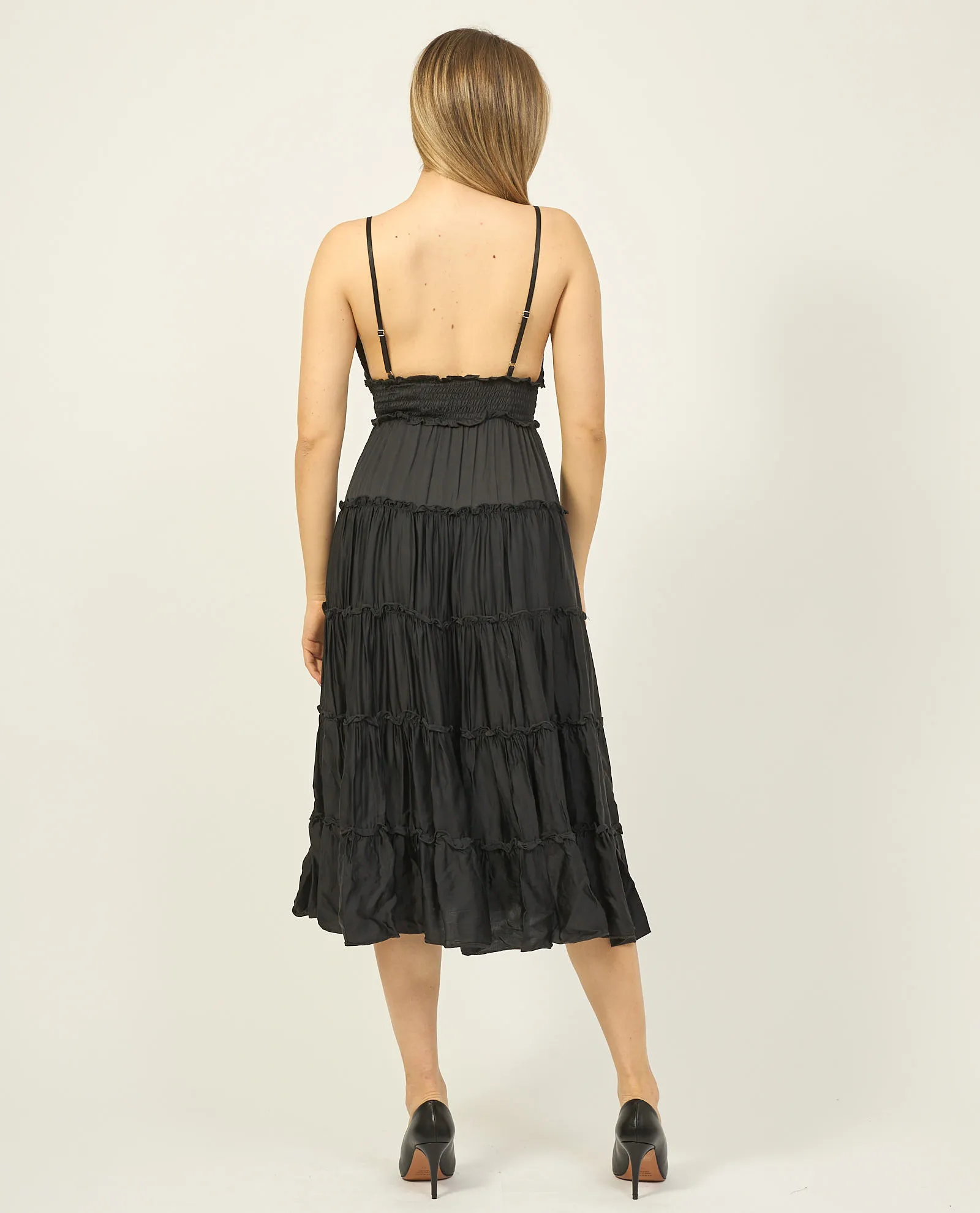 Abito lungo donna Yes Zee con arricciatura