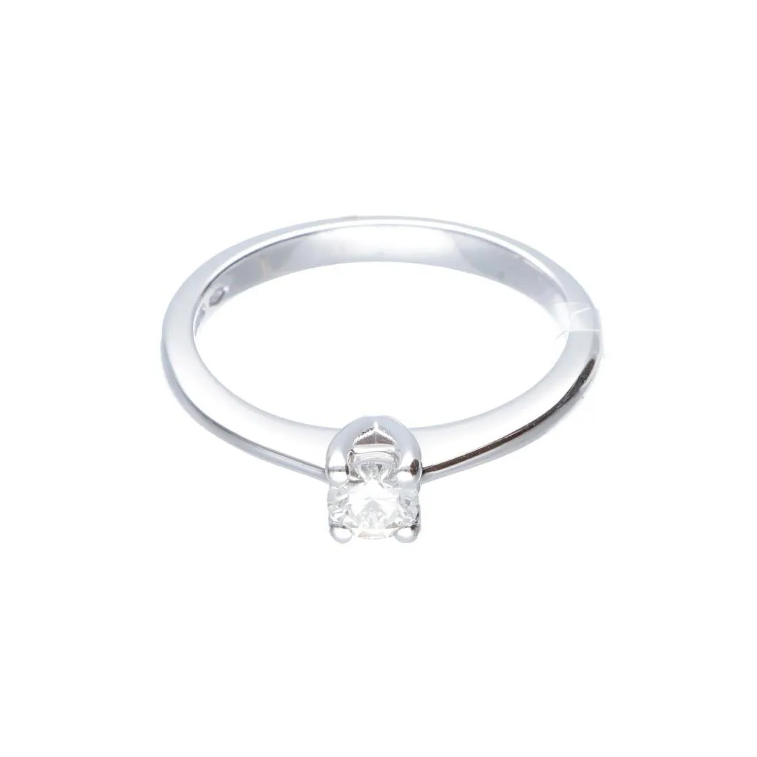 Anello solitario in oro bianco e diamanti ct 0,25