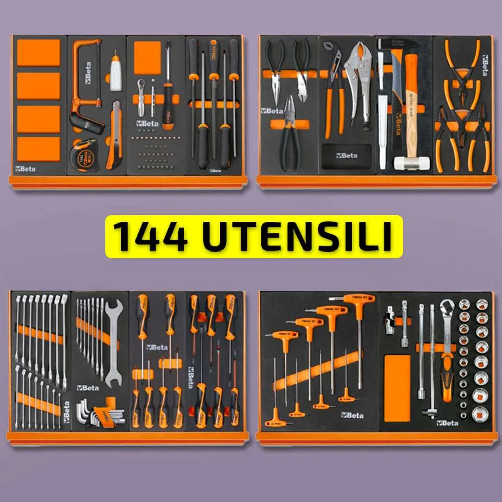 Assortimento 144 utensili in termoformati morbidi 5904VU/2M Beta 