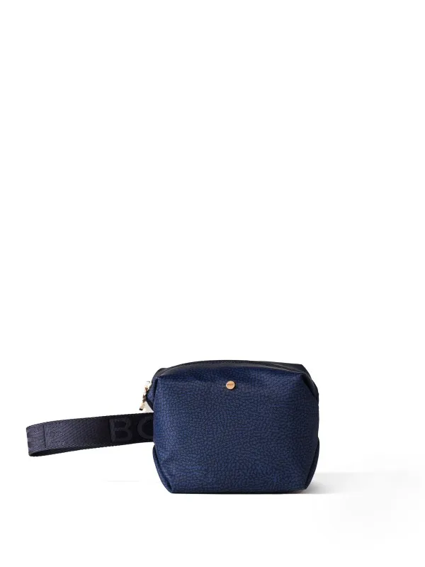 Beauty Bag in Op Fabric and leather