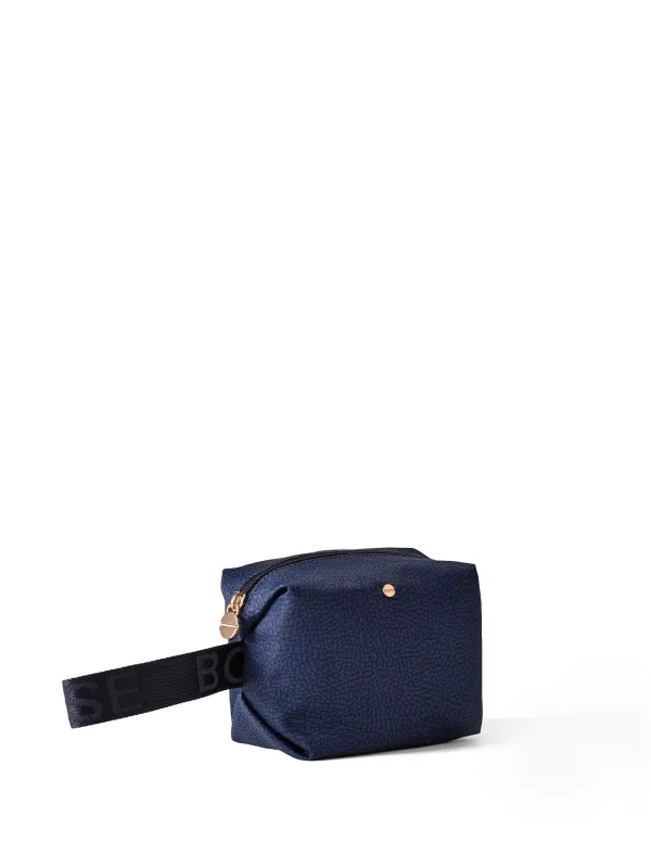 Beauty Bag in Op Fabric and leather