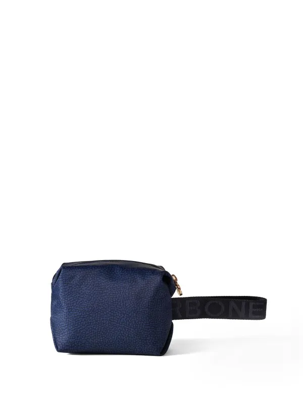 Beauty Bag in Op Fabric and leather