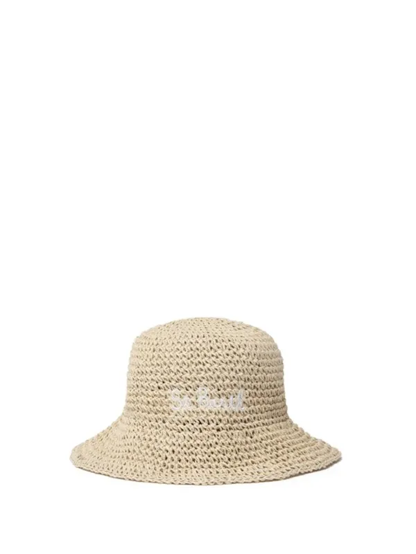 Beige straw hat