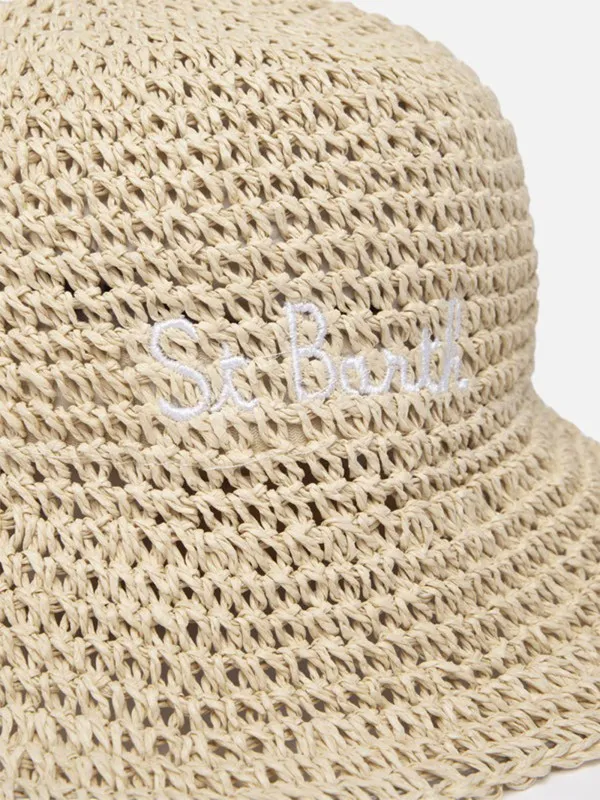 Beige straw hat
