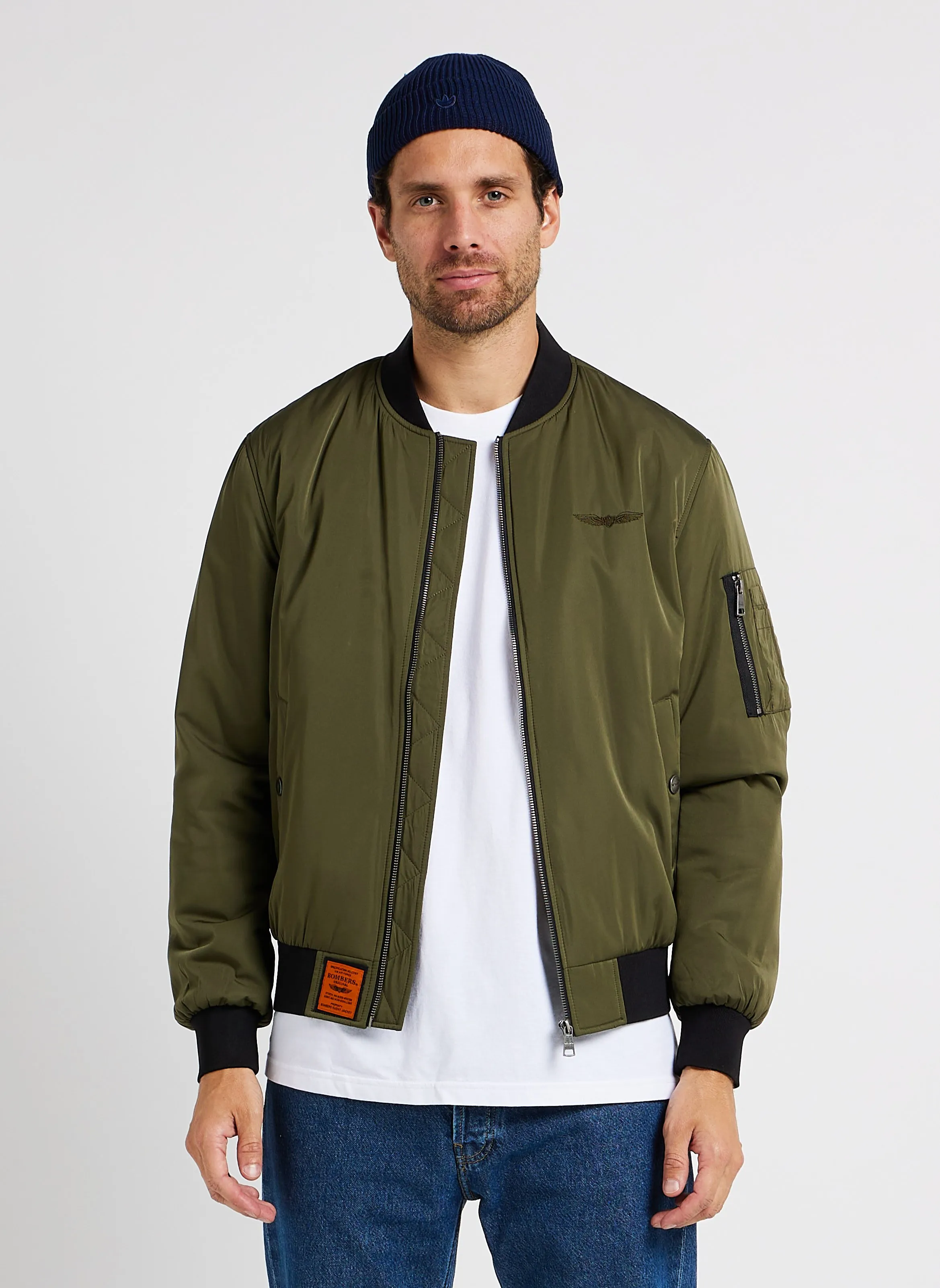  BOMBERS ORIGINAL   MAX - Giacca bomber con scollo tondo | Kaki