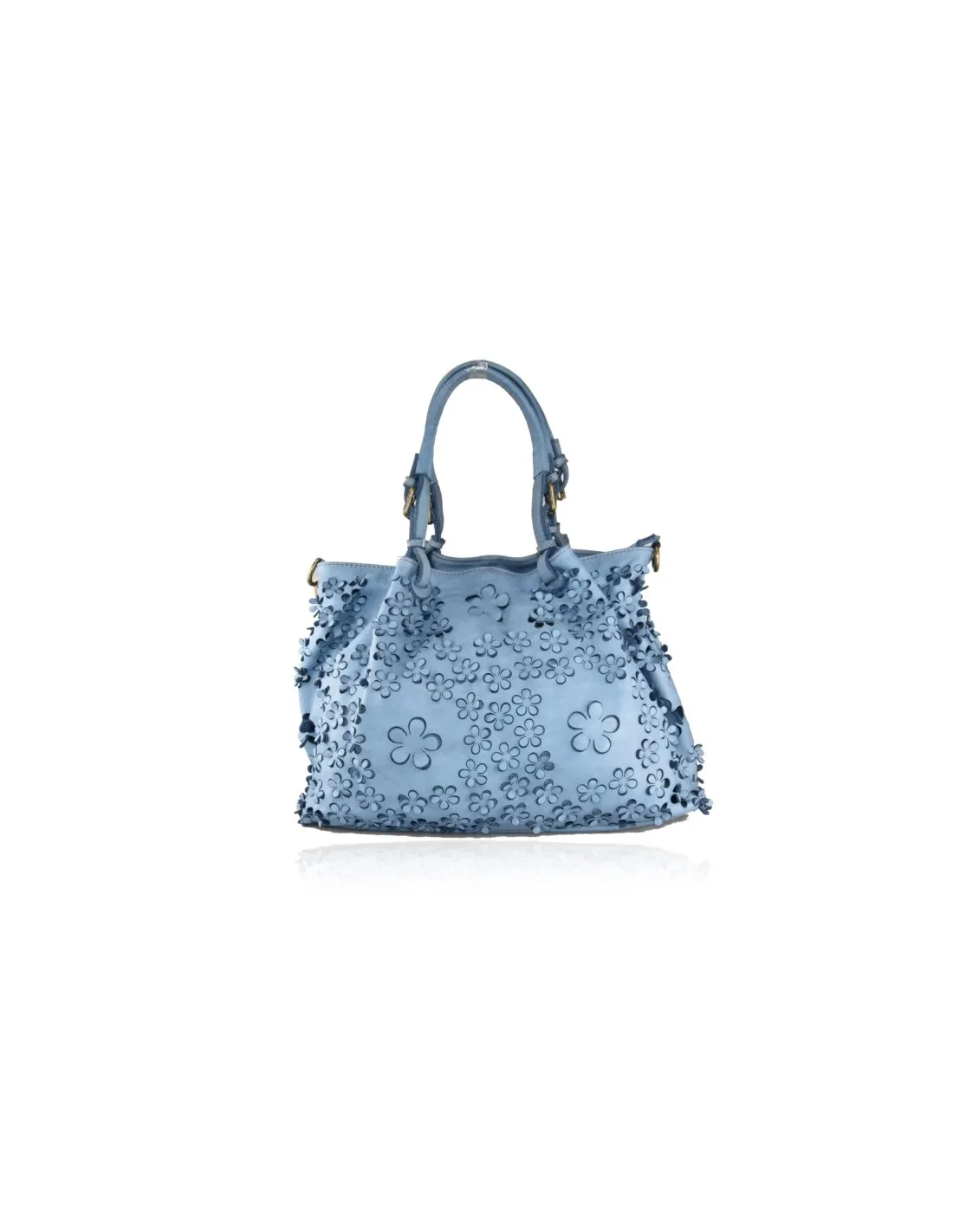 Borsa laserata in pelle vintage
