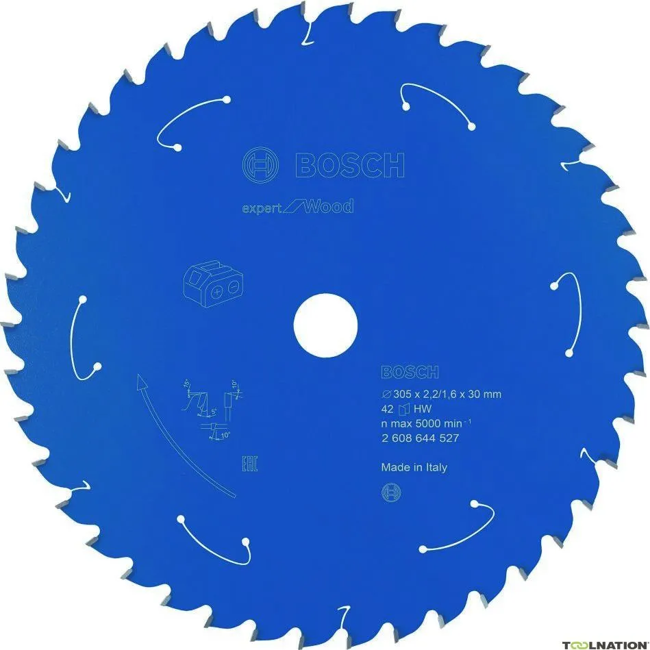 Bosch Professional Accessori 2608644527 Lama circolare in metallo duro Wood Expert per seghe a batteria 305 x 30 x T42