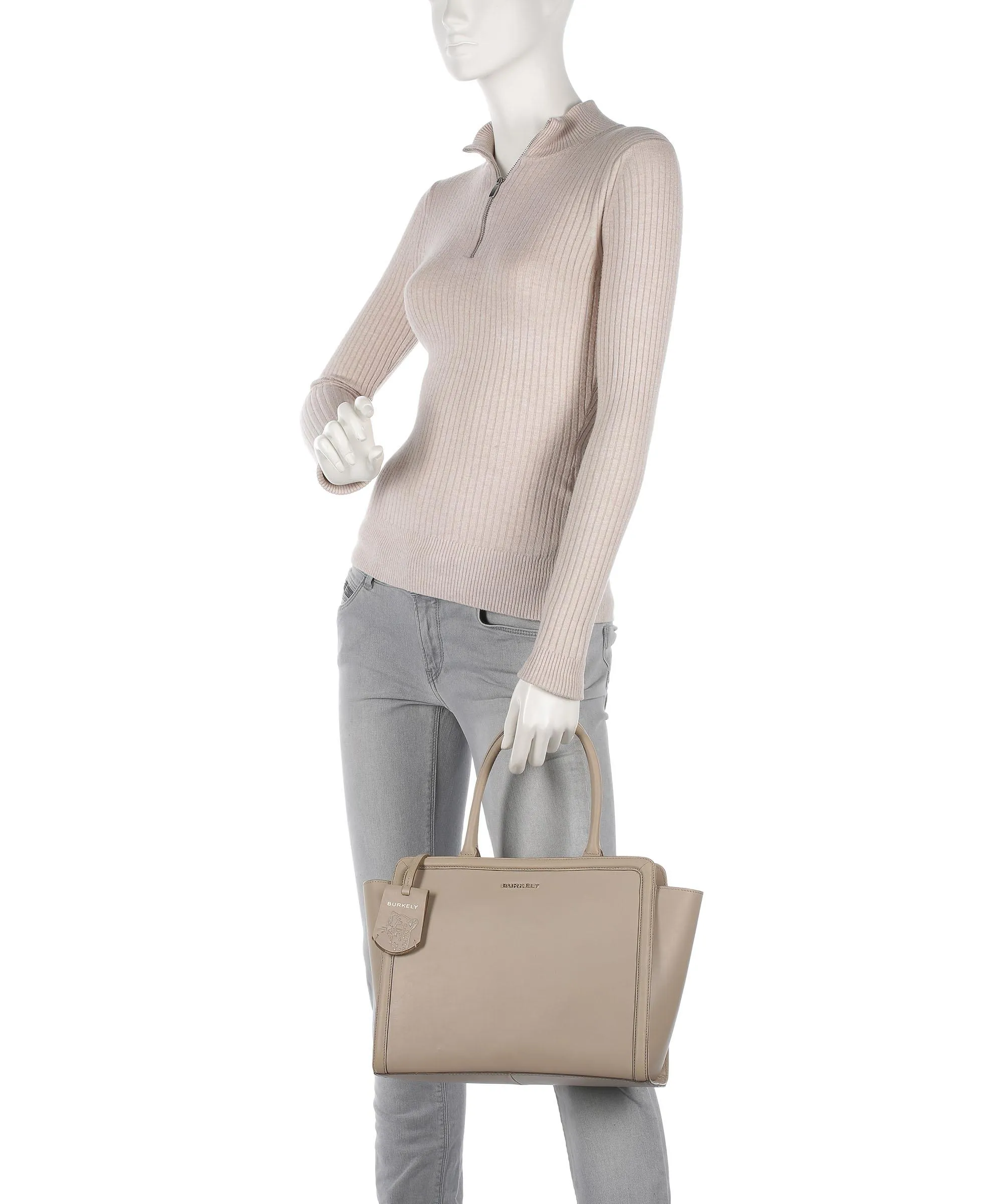  Burkely Beloved Bailey Borsa a mano pelle liscia taupe  