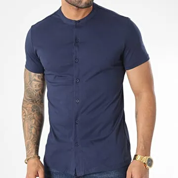 Camicia a maniche corte blu navy