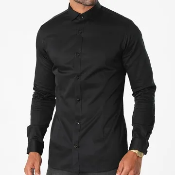 Camicia a maniche lunghe nera Parma