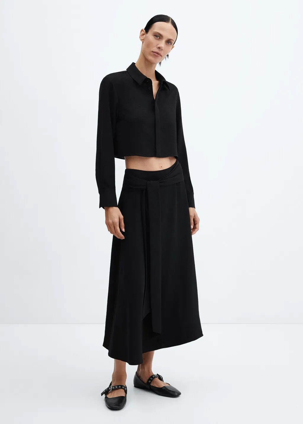 Camicia crop fluida
