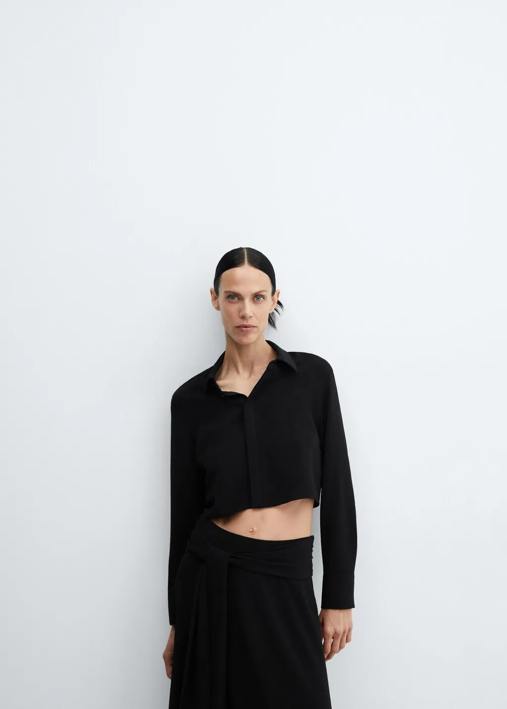 Camicia crop fluida