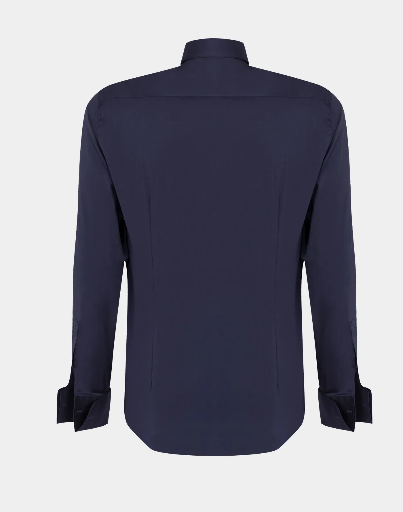 Camicia da Smoking blu In Popeline di cotone Elasticizzato Slim Fit