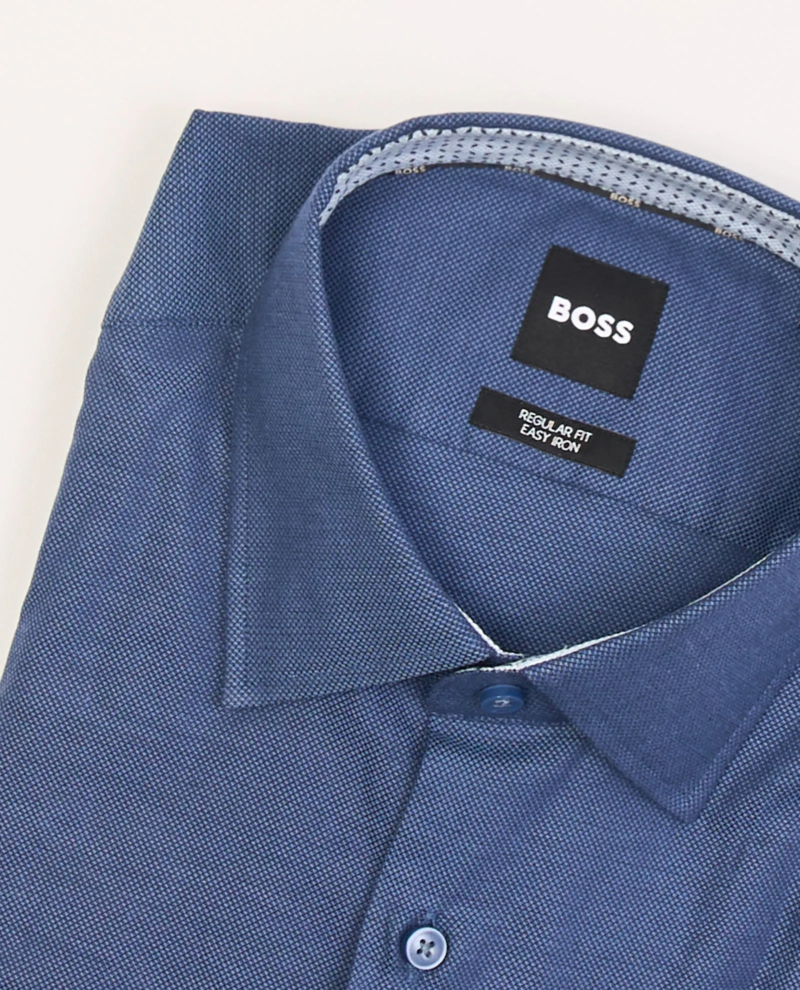 Camicia uomo Boss con trama Oxford colore blu
