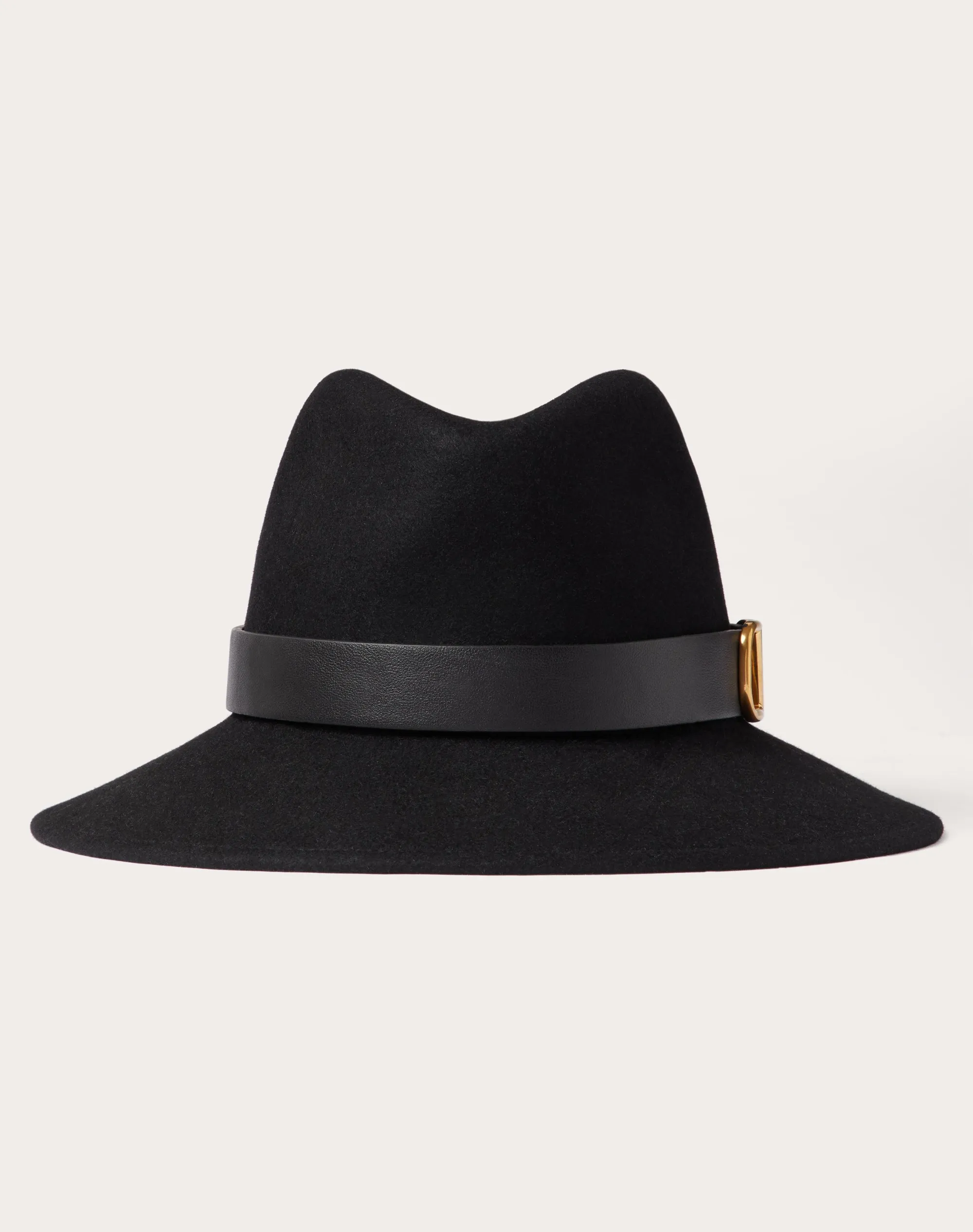 CAPPELLO FEDORA VLOGO SIGNATURE IN TESSUTO LAPIN E PELLE