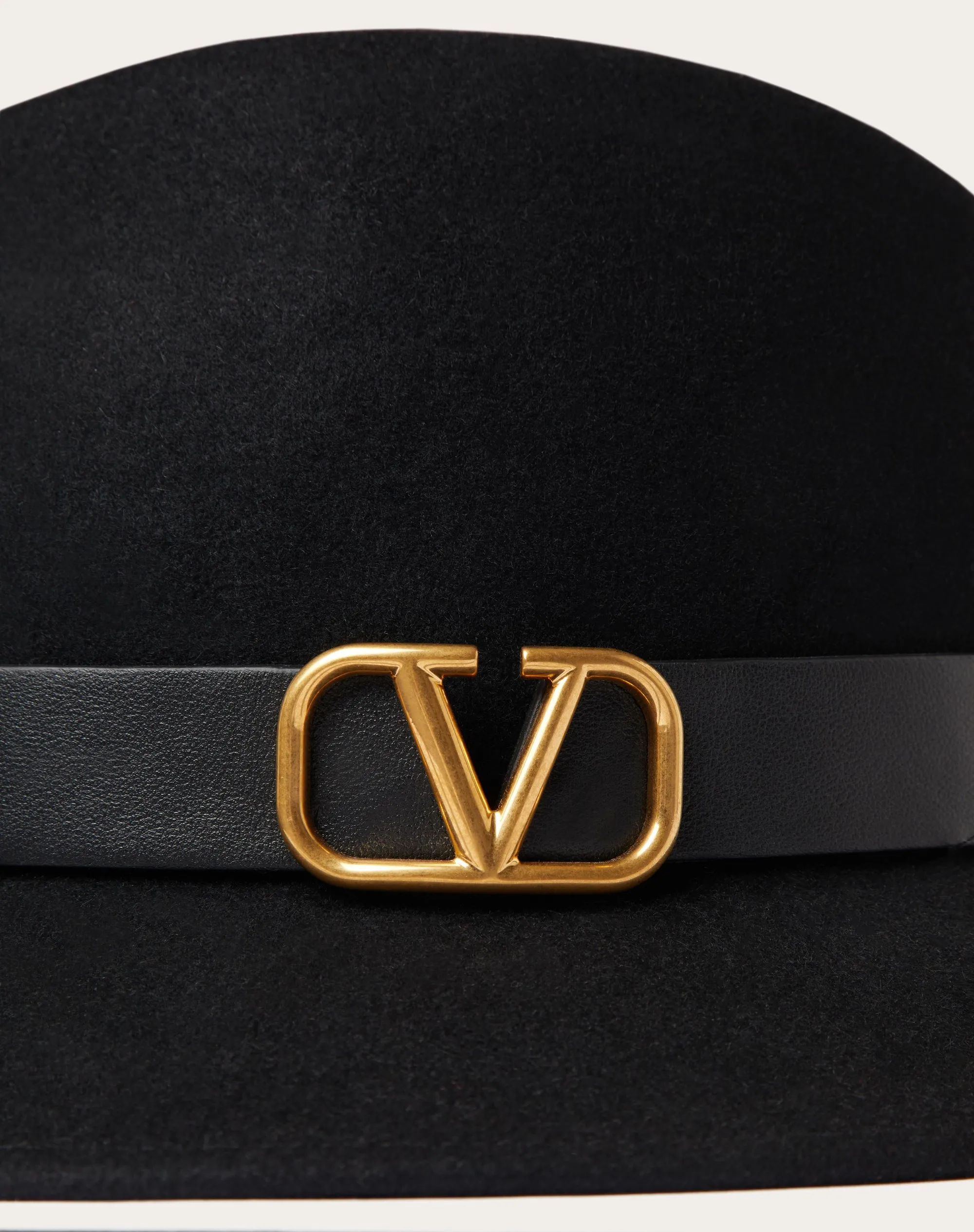 CAPPELLO FEDORA VLOGO SIGNATURE IN TESSUTO LAPIN E PELLE