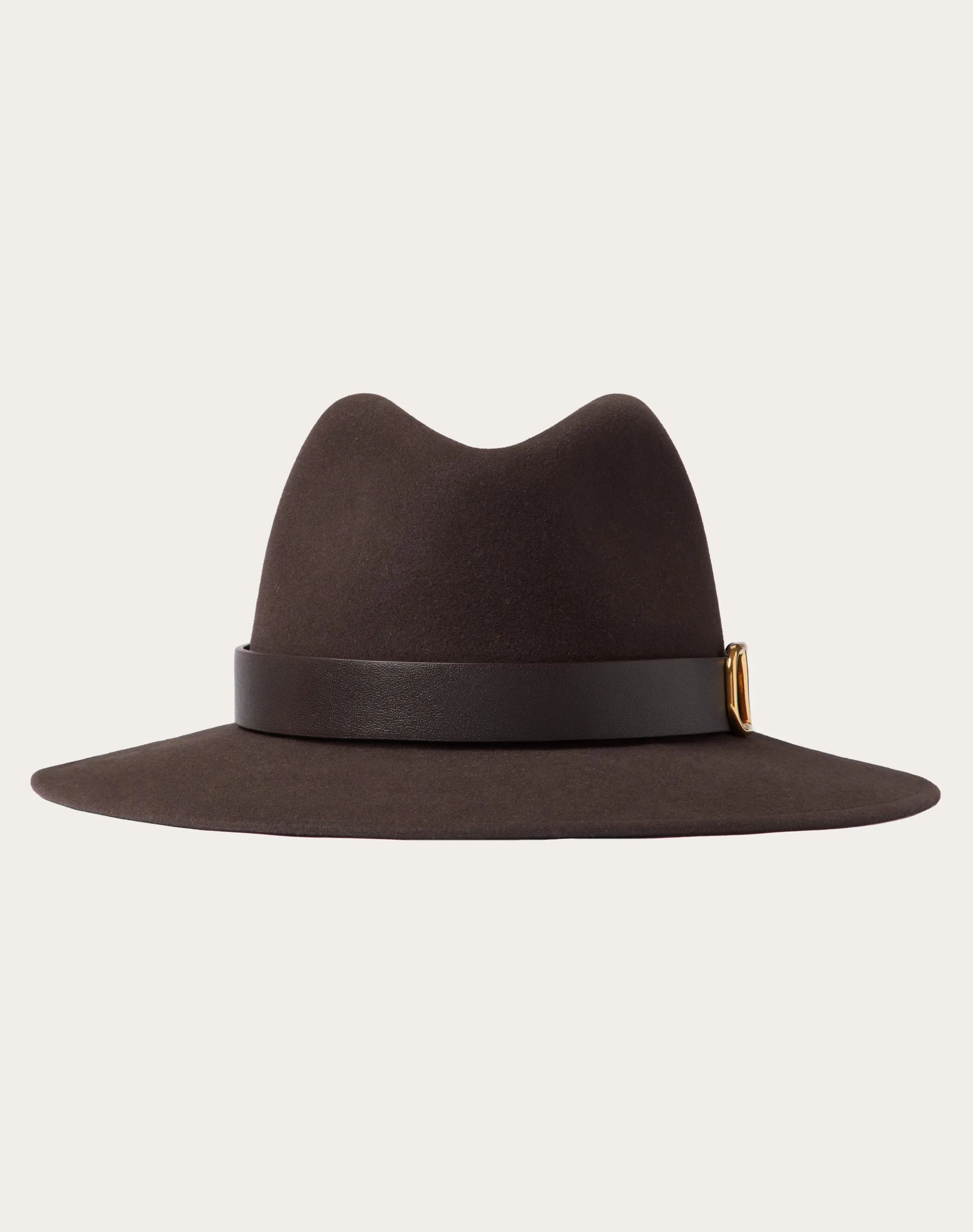CAPPELLO FEDORA VLOGO SIGNATURE IN TESSUTO LAPIN E PELLE