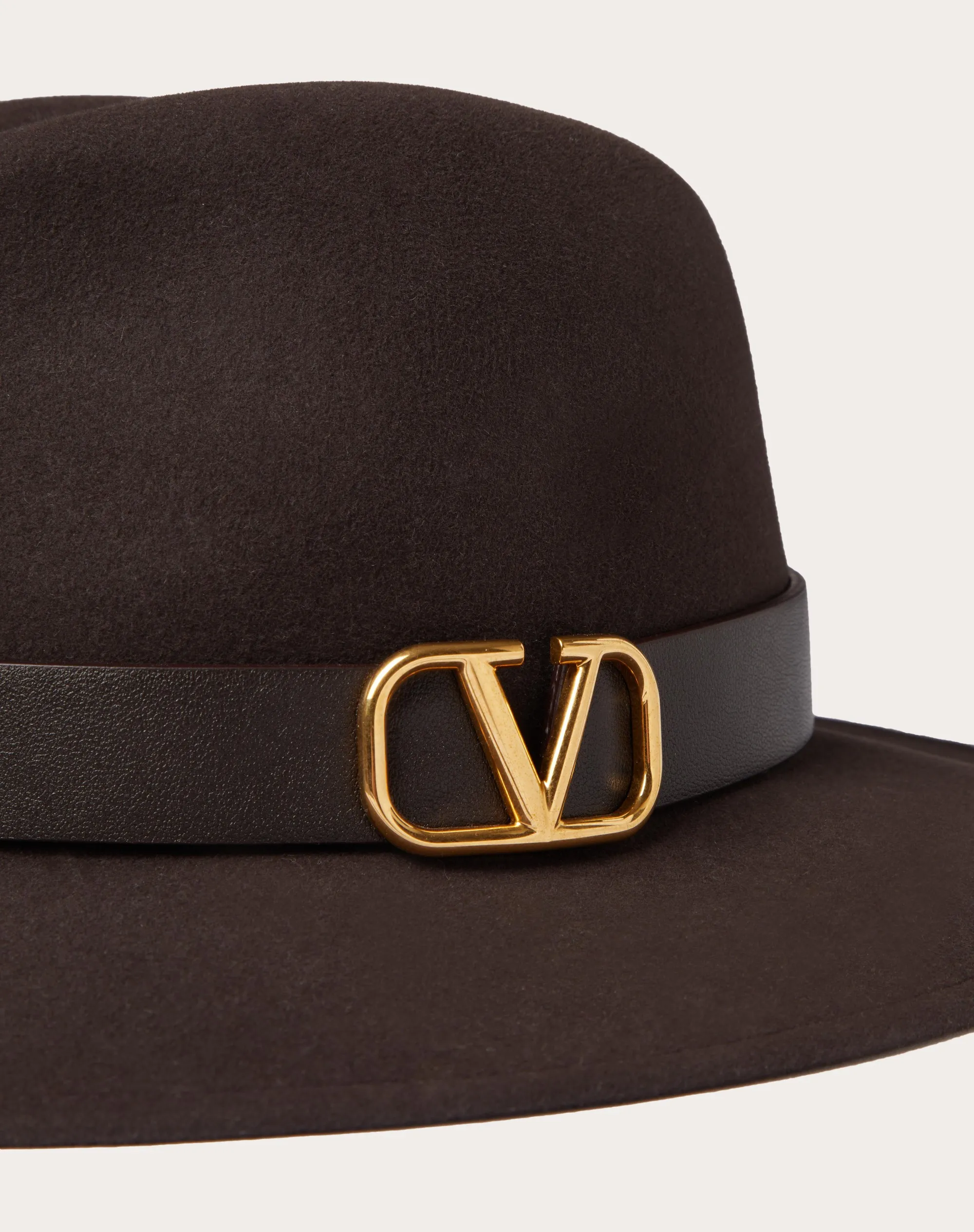 CAPPELLO FEDORA VLOGO SIGNATURE IN TESSUTO LAPIN E PELLE