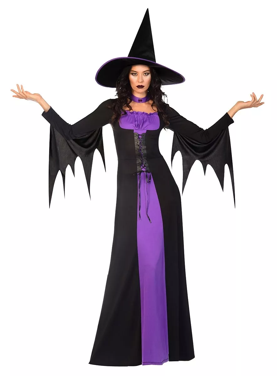 Classico costume da strega viola-nero