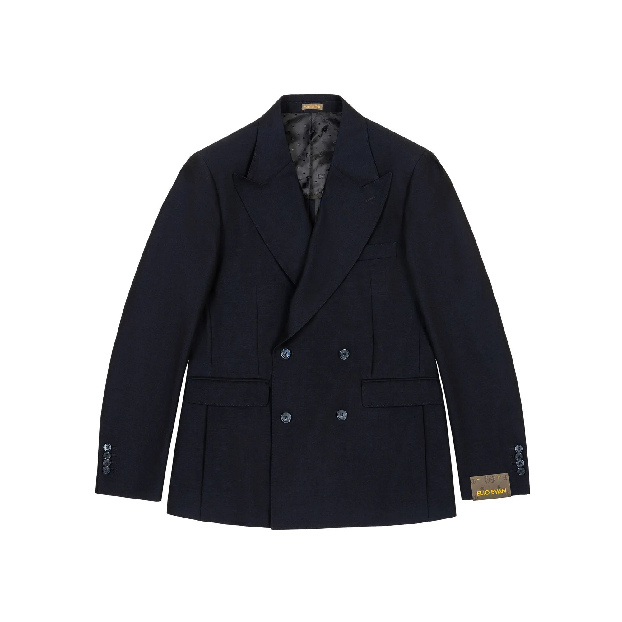 Completo Doppiopetto Blu Navy in Gabardine di Lyocell e Lana 