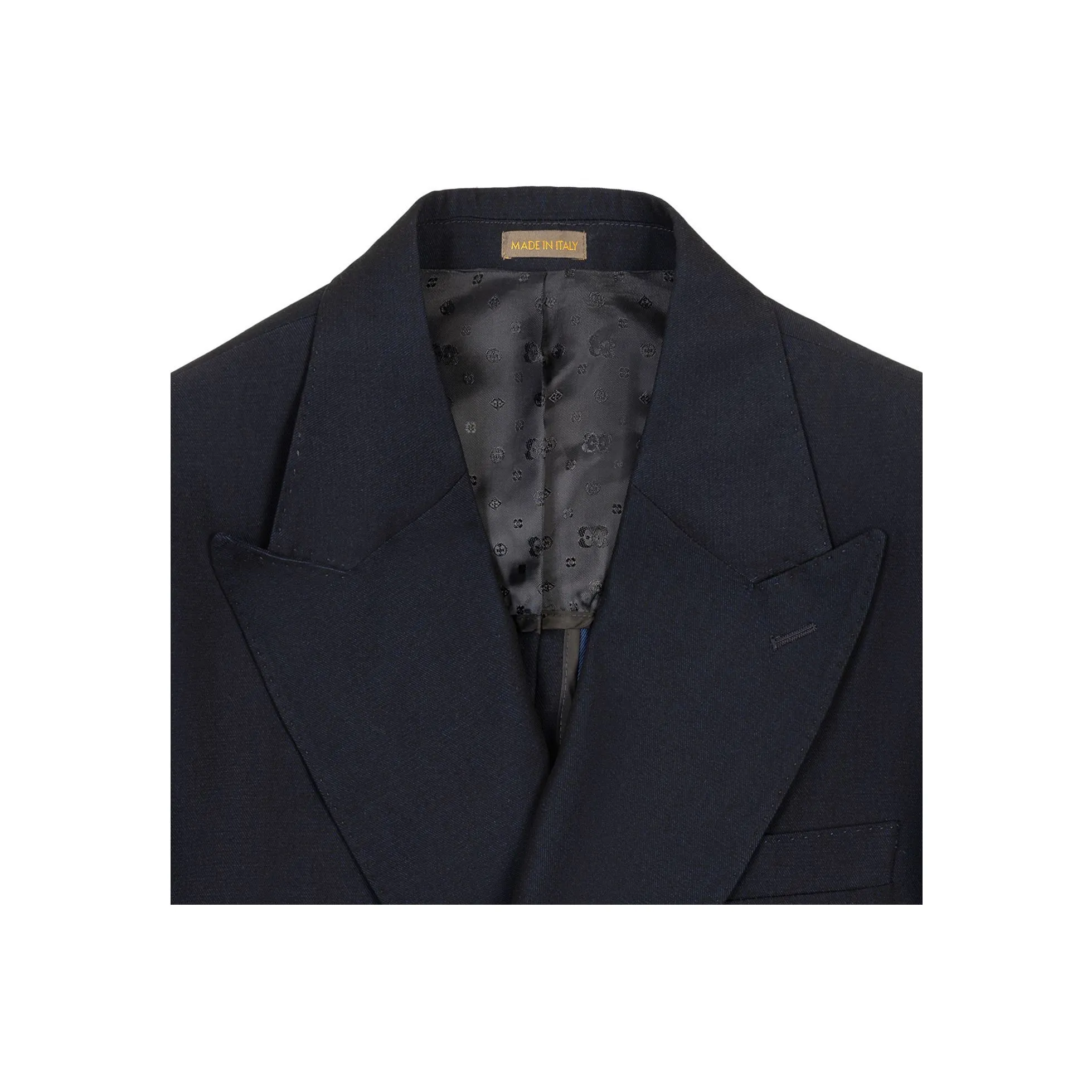 Completo Doppiopetto Blu Navy in Gabardine di Lyocell e Lana 