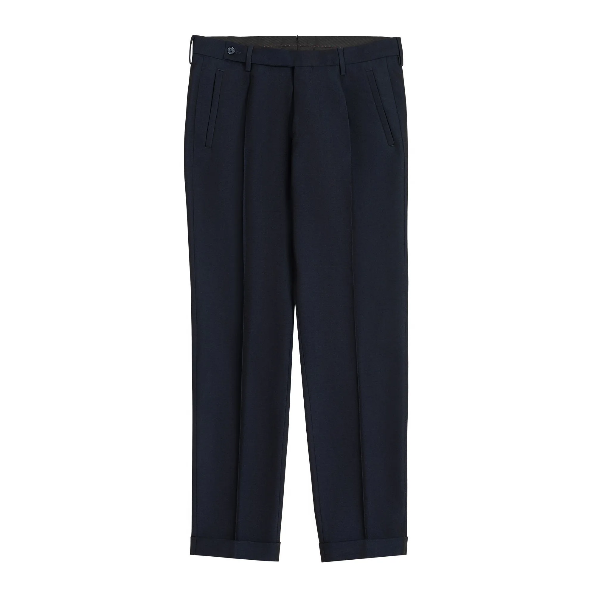 Completo Doppiopetto Blu Navy in Gabardine di Lyocell e Lana 