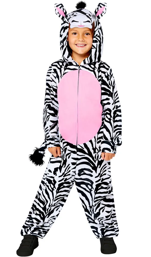 Costume da bambino in tuta da zebra
