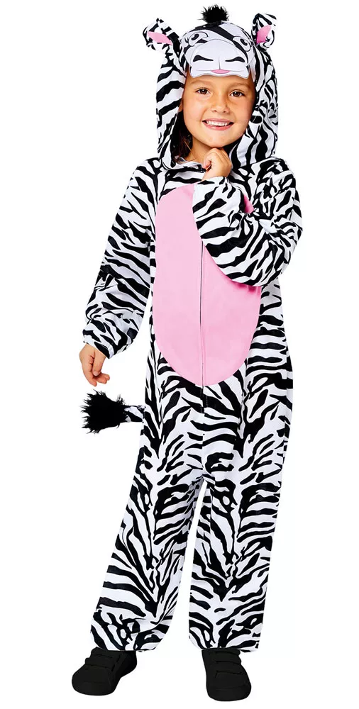 Costume da bambino in tuta da zebra