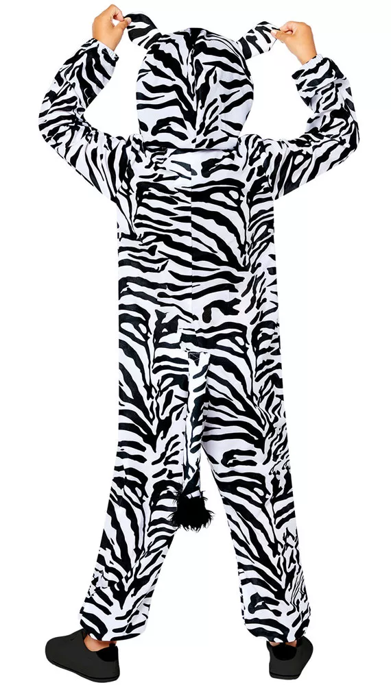 Costume da bambino in tuta da zebra