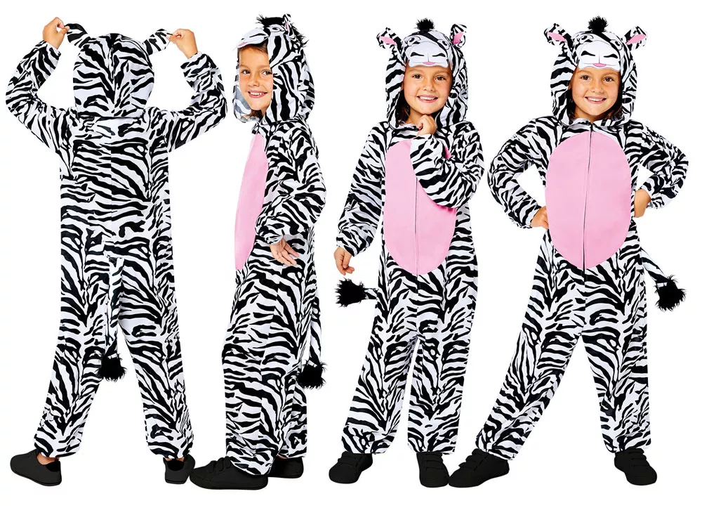 Costume da bambino in tuta da zebra