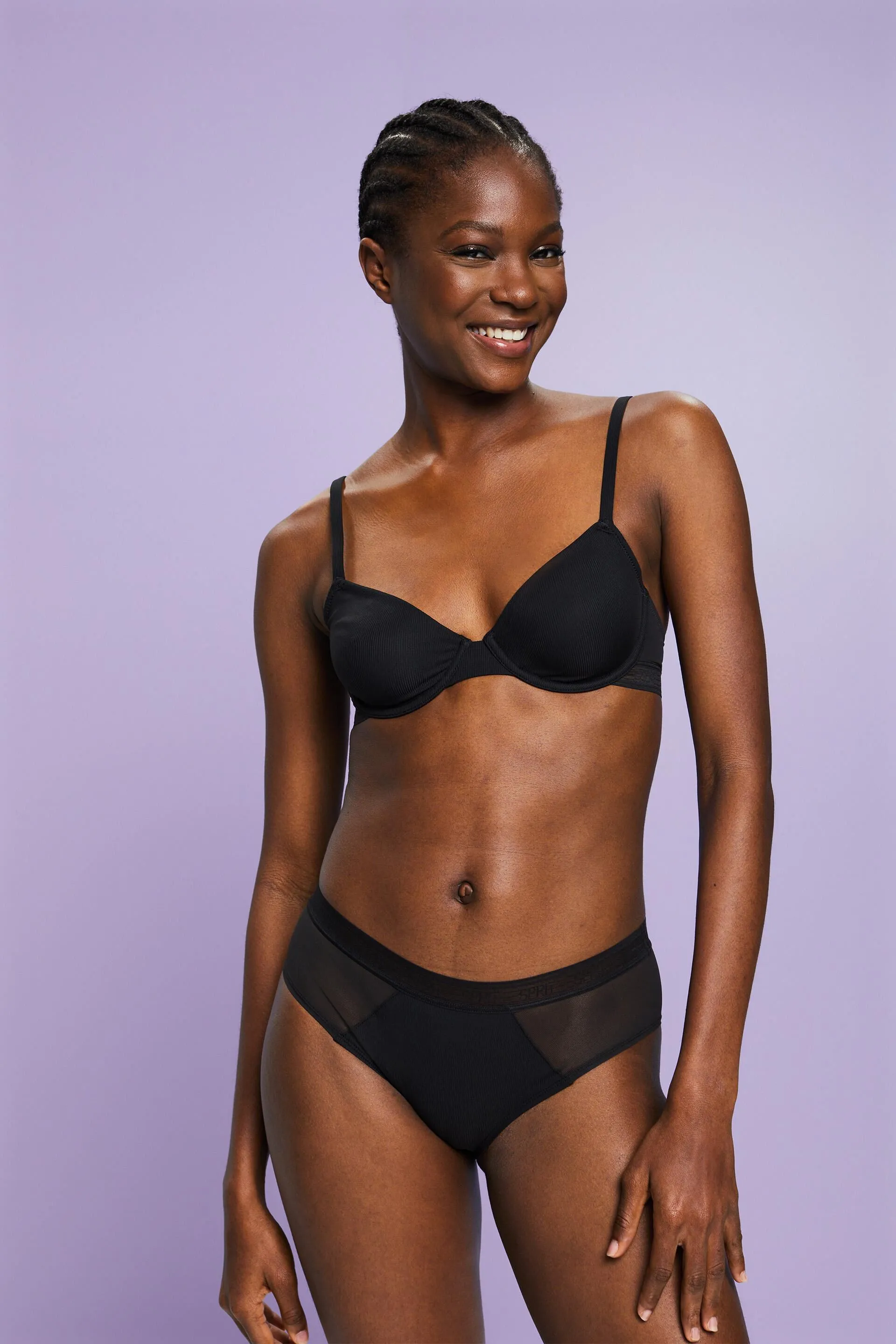 Culotte corte con logo in mesh e microfibra