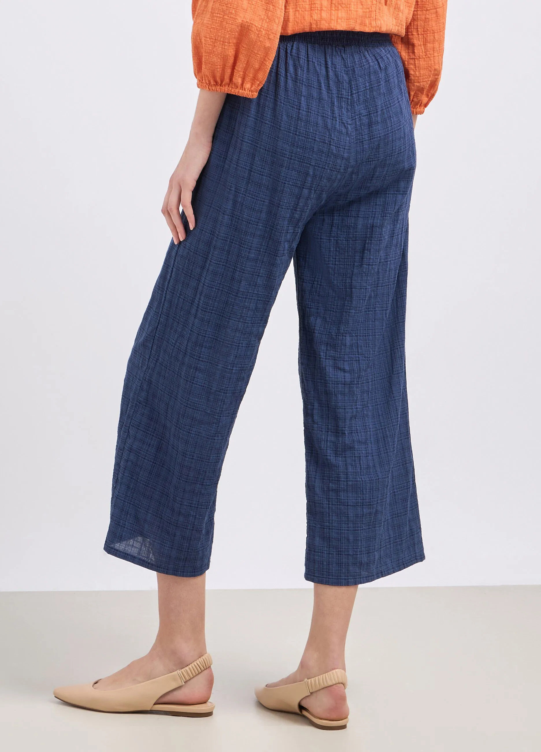 Culotte wide leg in cotone donna
