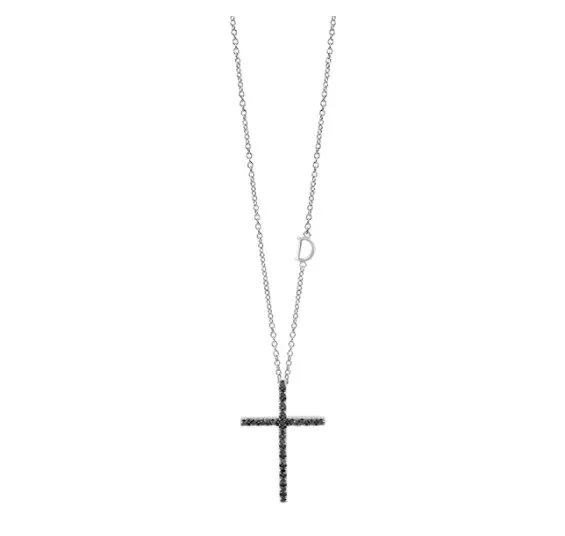 Damiani collierino croce brill. e black