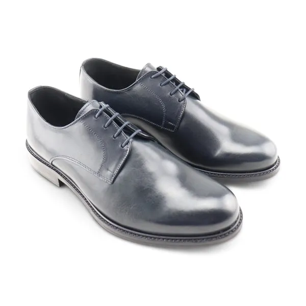 Derby in pelle blu