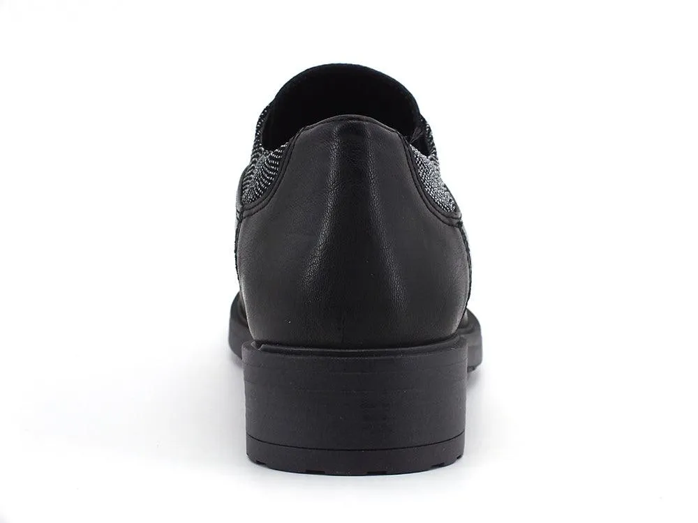 DIVINE FOLLIE Derby Pelle Strass Nero FRANK-5906