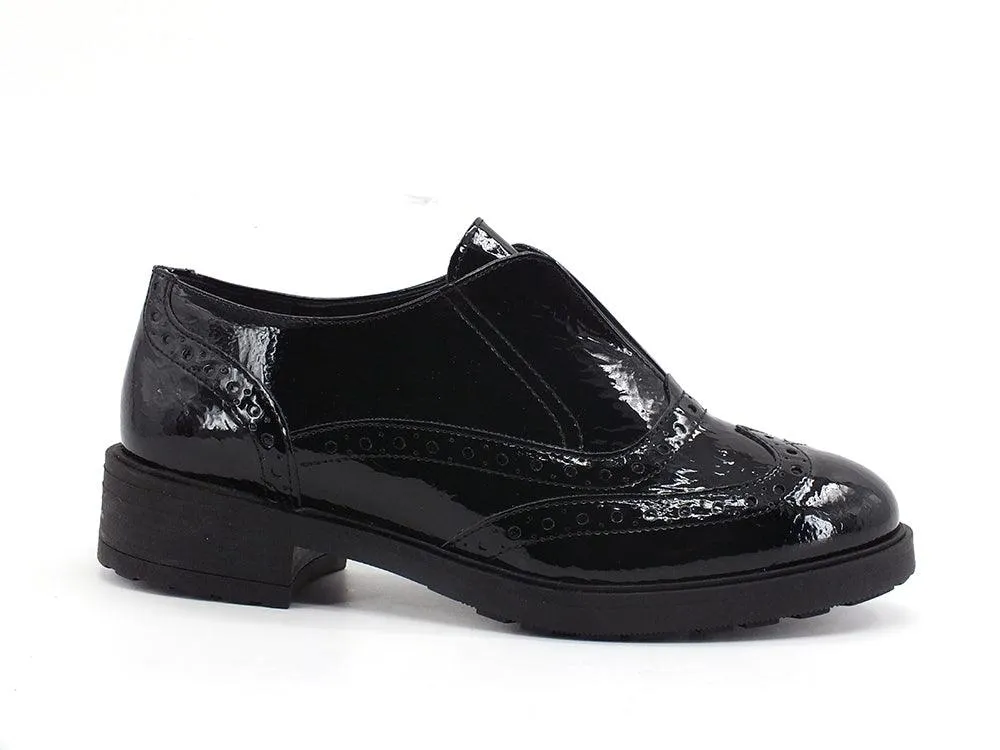 DIVINE FOLLIE Derby Vernice CDR Nero NAPLAX-5901