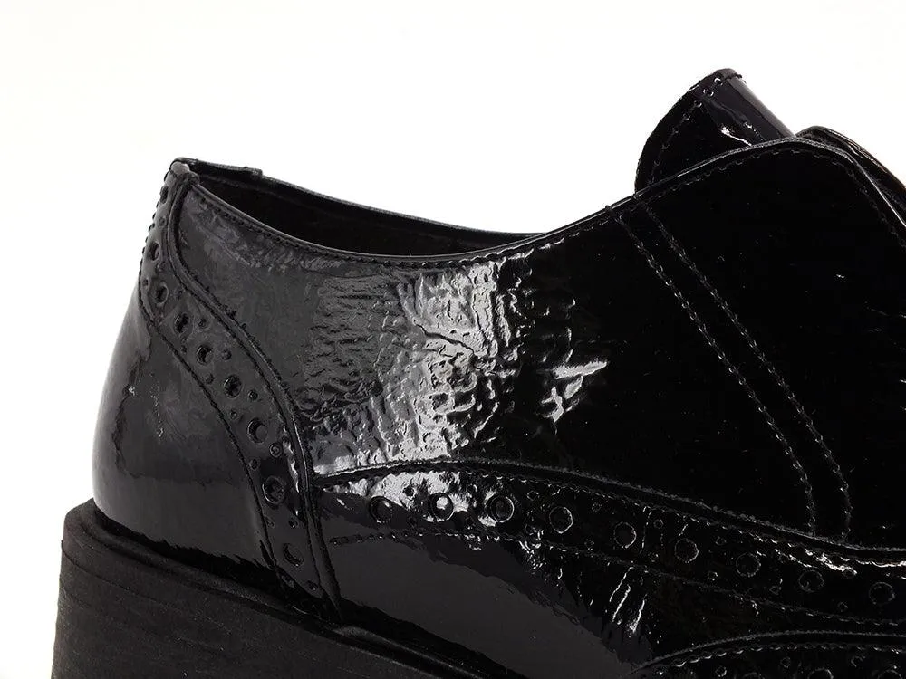 DIVINE FOLLIE Derby Vernice CDR Nero NAPLAX-5901
