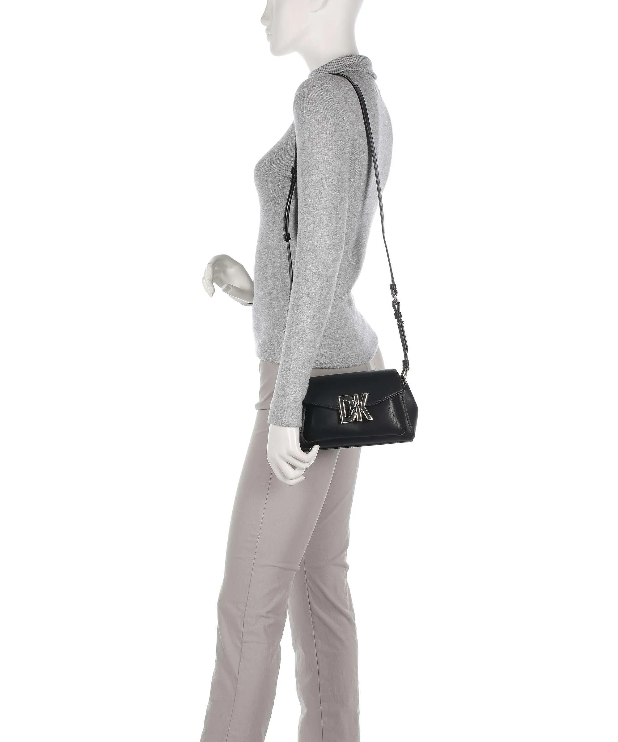  DKNY Milano Downtown Borsa a tracolla pelle di vacchetta finemente grana nero  