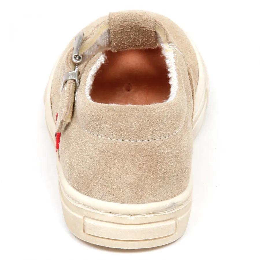 E6392 sandalo bimba beige KICKERS EARLY scarpe suede shoe baby kid girl