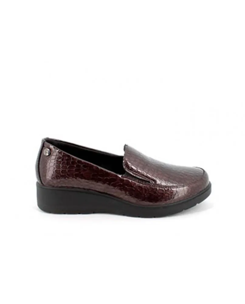 ENVAL SOFT 2756422 mocassini pelle lucido bordeaux donna zeppa memory