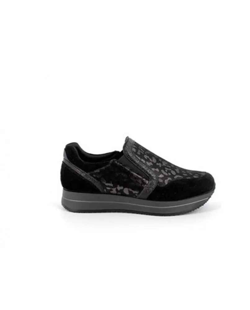ENVAL SOFT 2770000 mocassini sneaker slip on zeppa nero memory