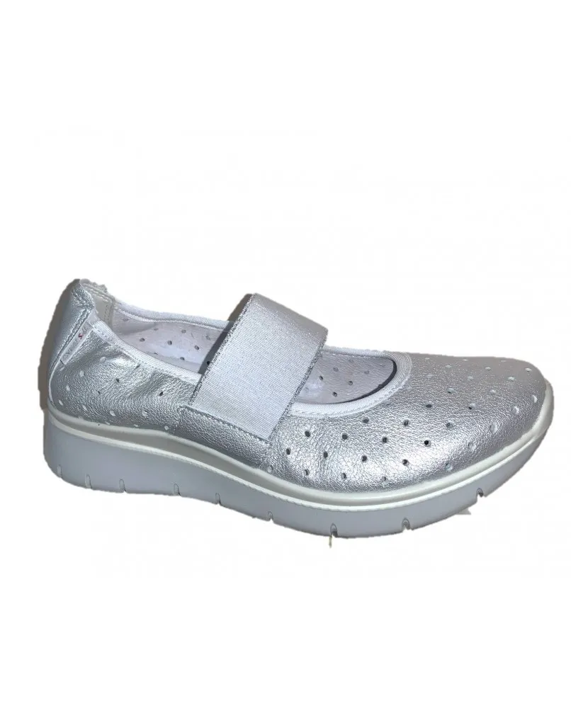 ENVAL SOFT 5258300 ballerina mocassini slip-on pelle argento donna