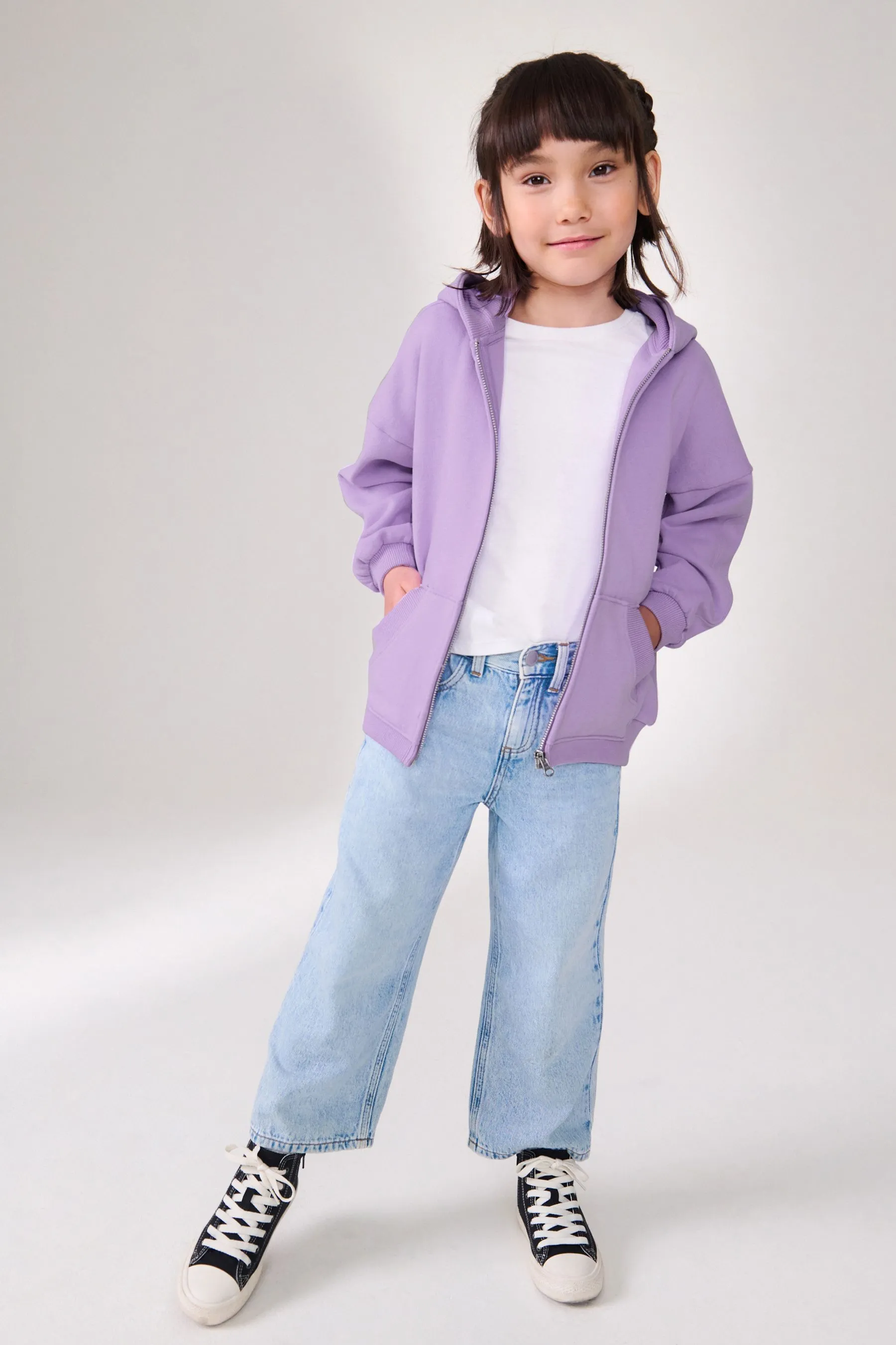 Felpa con cappuccio con zip (3-16anni)    