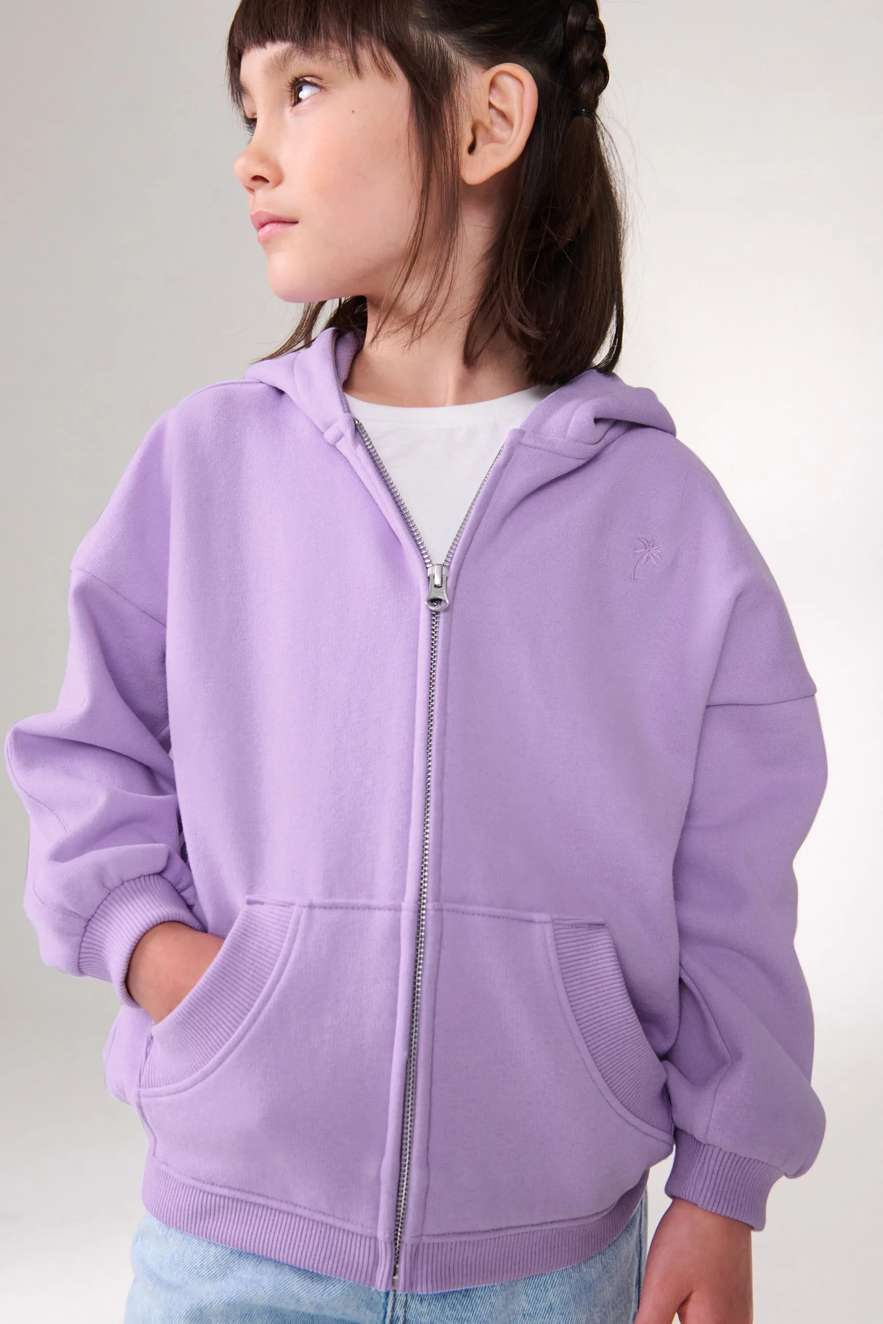Felpa con cappuccio con zip (3-16anni)    